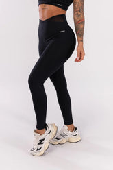 Calça Legging com Tule no Cós (Preto)