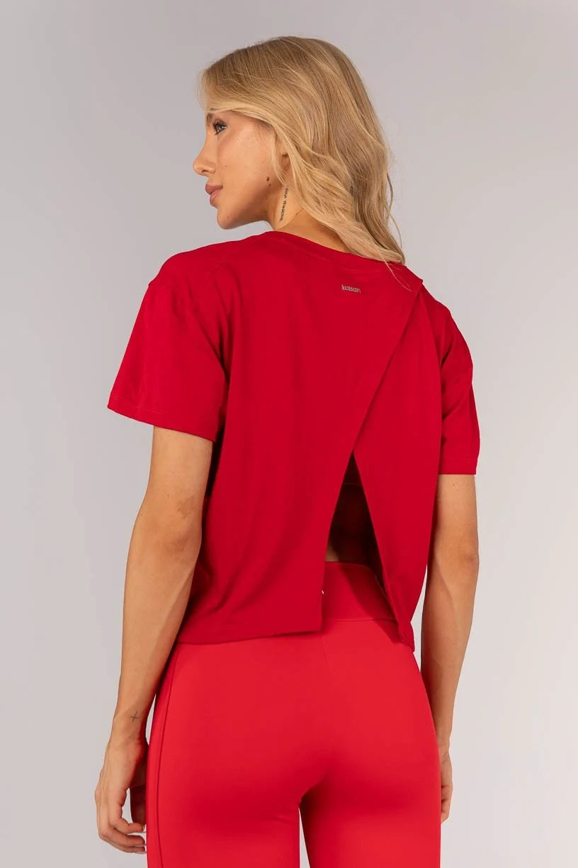 Blusa com Abertura Nas Costas (Vermelho)