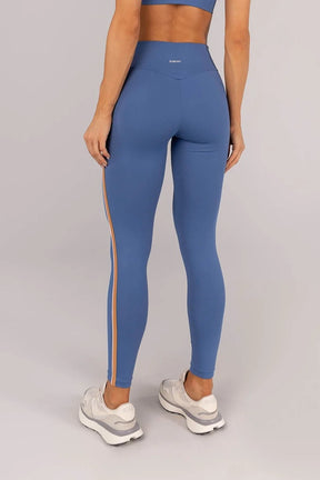 Calça Legging Tricolor com Vivo no Chapado (Sereno / Caramelo / Off-White)