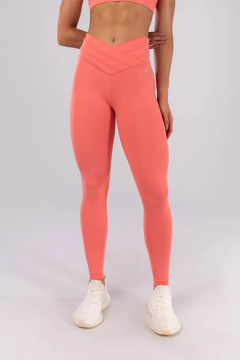 Calça Legging com Cós Transpassado com Cobertura (Aquarela)